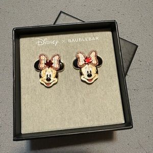 Disney x BaubleBar Minnie Mouse Fall Bow Stud Earrings NWT